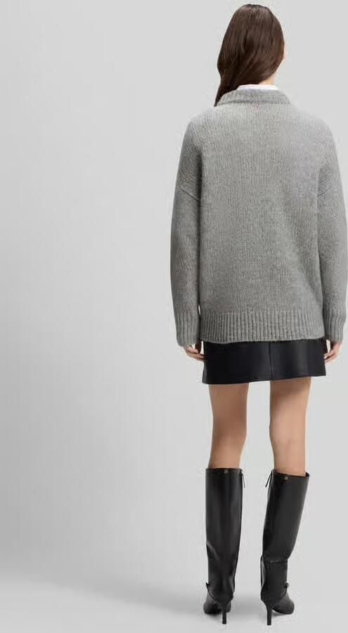 HUGO Loose fit pullover van mix van wol en alpaca model 'Sloguinny' - Foto 2
