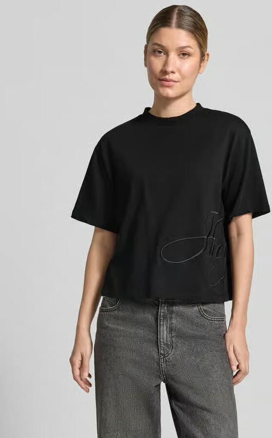 HUGO Loose fit t-shirt van puur katoen model 'Duslant' - Foto 3