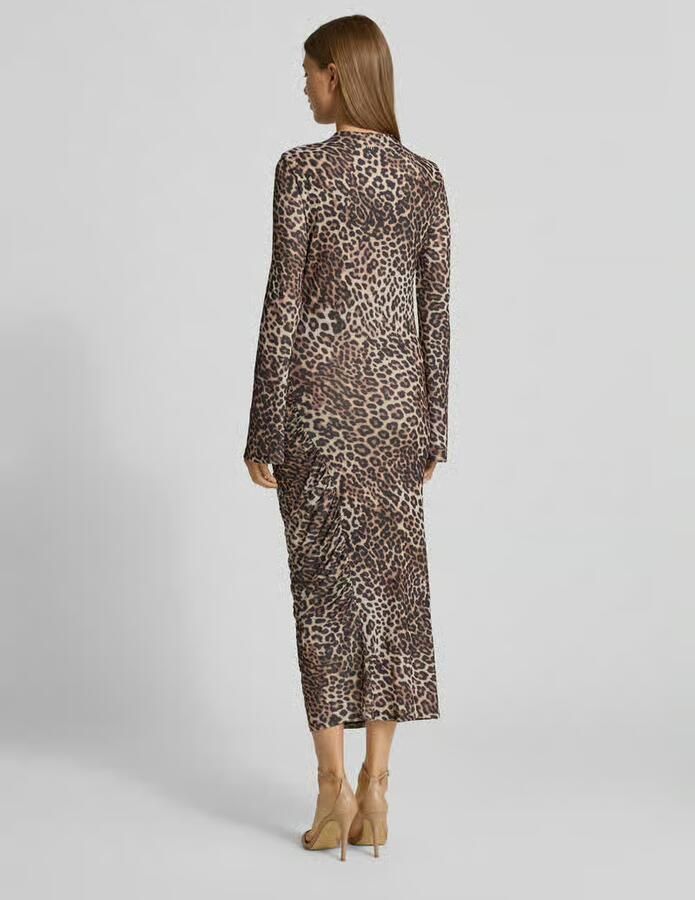 HUGO Slim fit midi-jurk van elastische mesh-crêpe