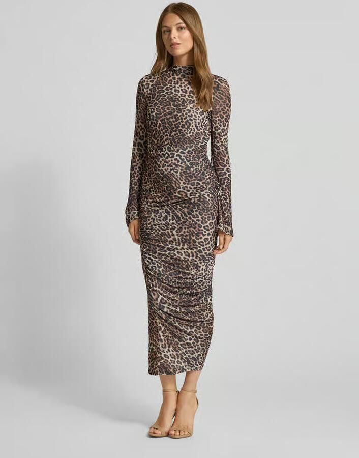 HUGO Slim fit midi-jurk van elastische mesh-crêpe - Foto 2