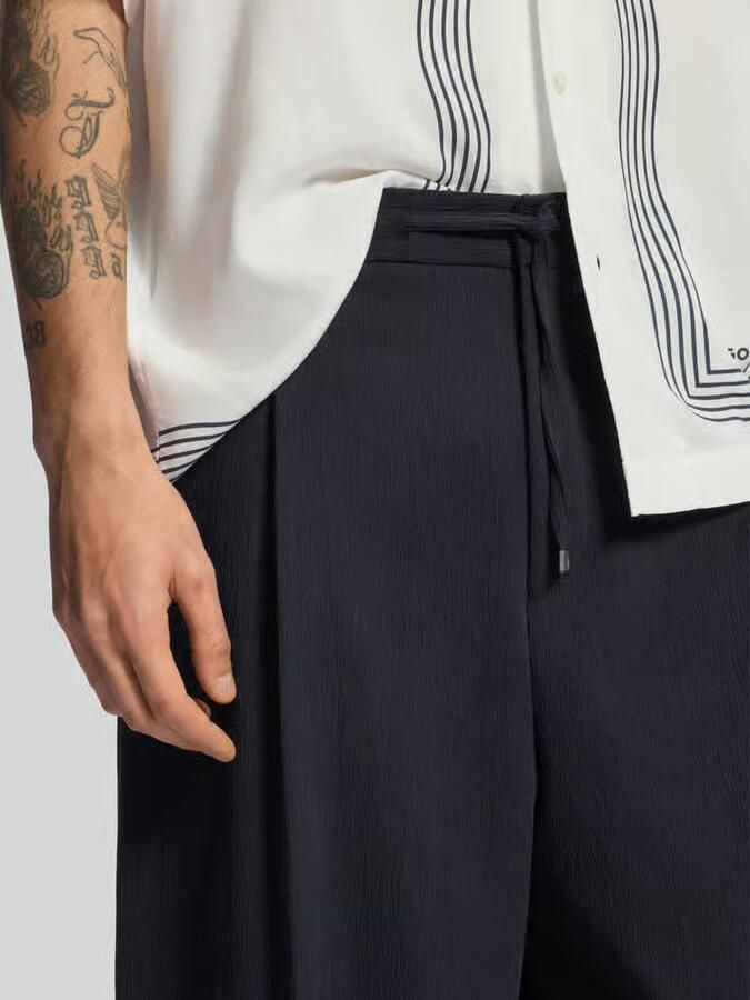 HUGO modern fit broek van katoenmix