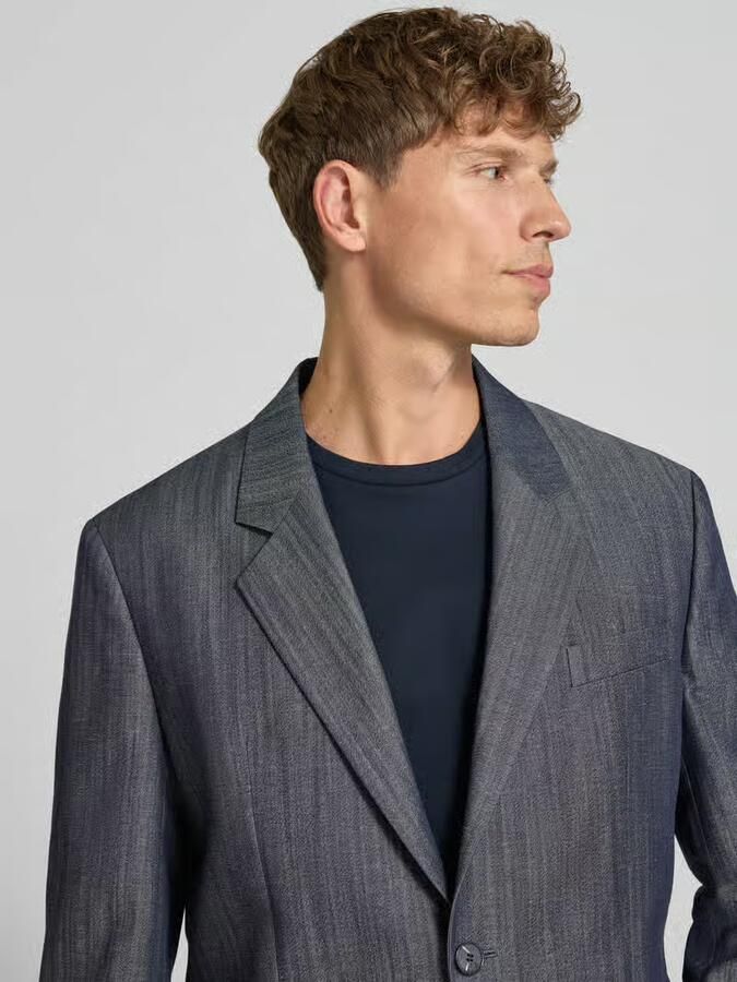 HUGO modern fit colbert van mix van scheerwol en linnen model 'KARLO243X'