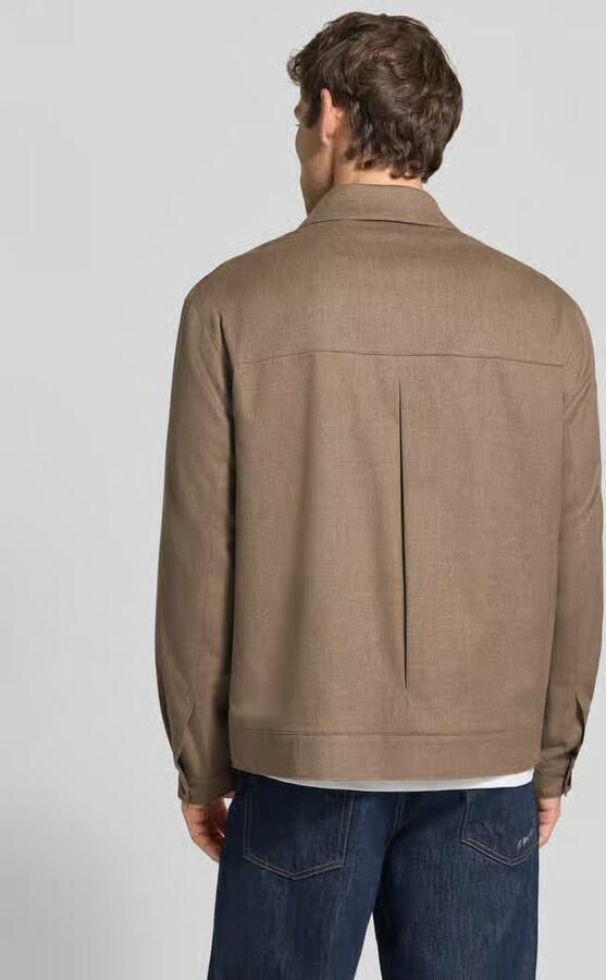 HUGO modern fit jack-overhemd met wol model 'Juliano'