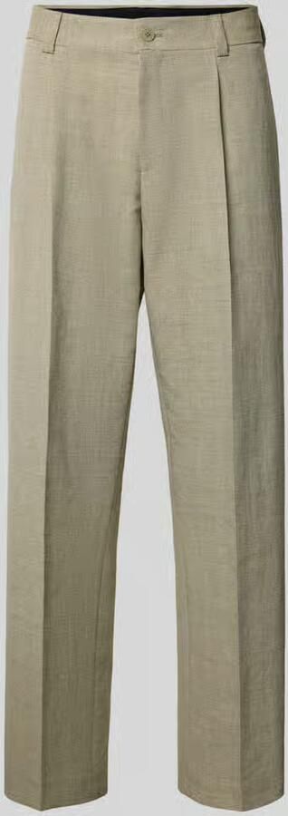 HUGO modern fit pantalon met katoen en linnen aandeel - Foto 2