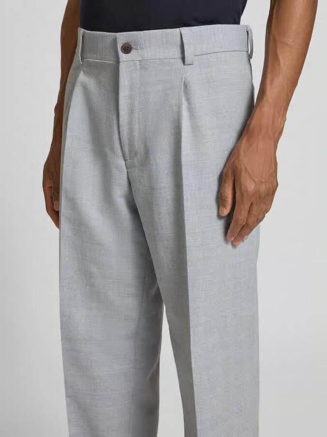 HUGO modern fit pantalon met katoen en linnen aandeel