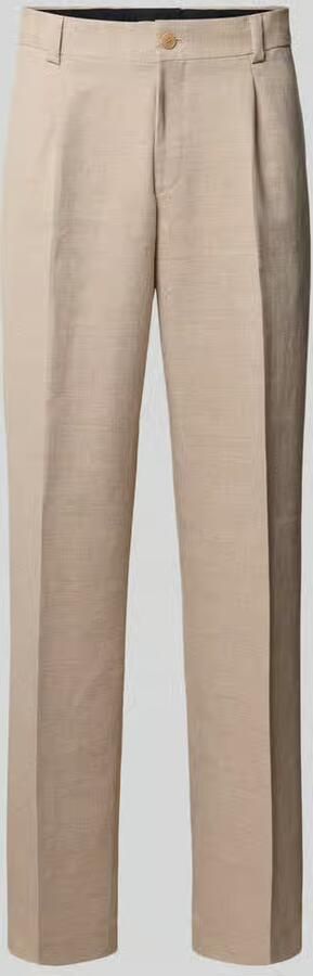 HUGO modern fit pantalon met katoen en linnen aandeel - Foto 2