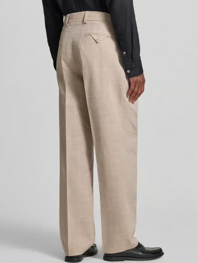HUGO modern fit pantalon met katoen en linnen aandeel