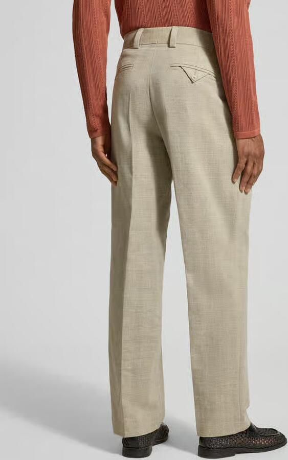HUGO modern fit pantalon met katoen en linnen aandeel - Foto 3