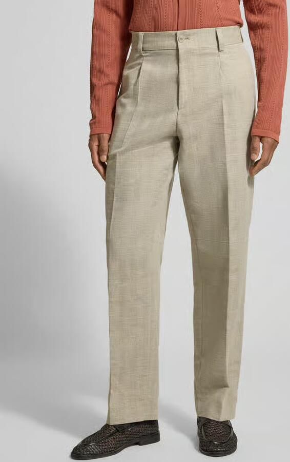 HUGO modern fit pantalon met katoen en linnen aandeel - Foto 2
