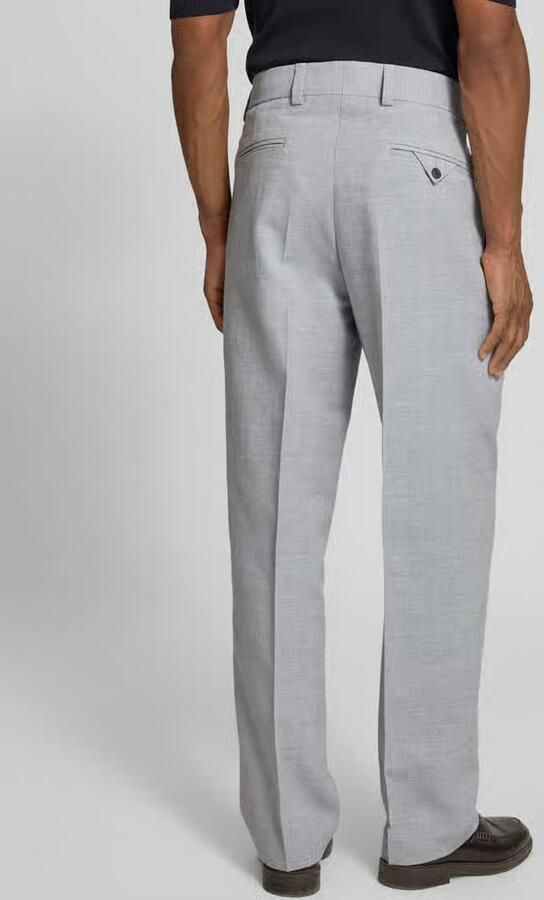 HUGO modern fit pantalon met katoen en linnen aandeel