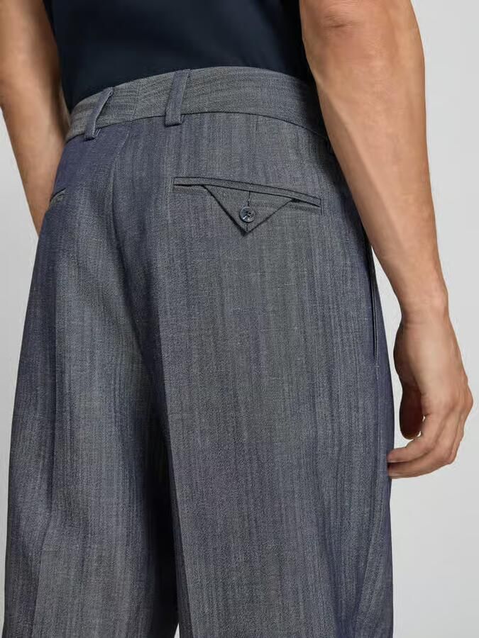 HUGO modern fit pantalon van mix van scheerwol en linnen model 'FLIPS251X'