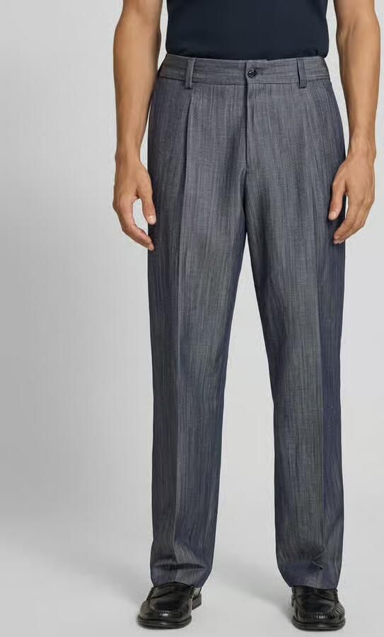 HUGO modern fit pantalon van mix van scheerwol en linnen model 'FLIPS251X' - Foto 3