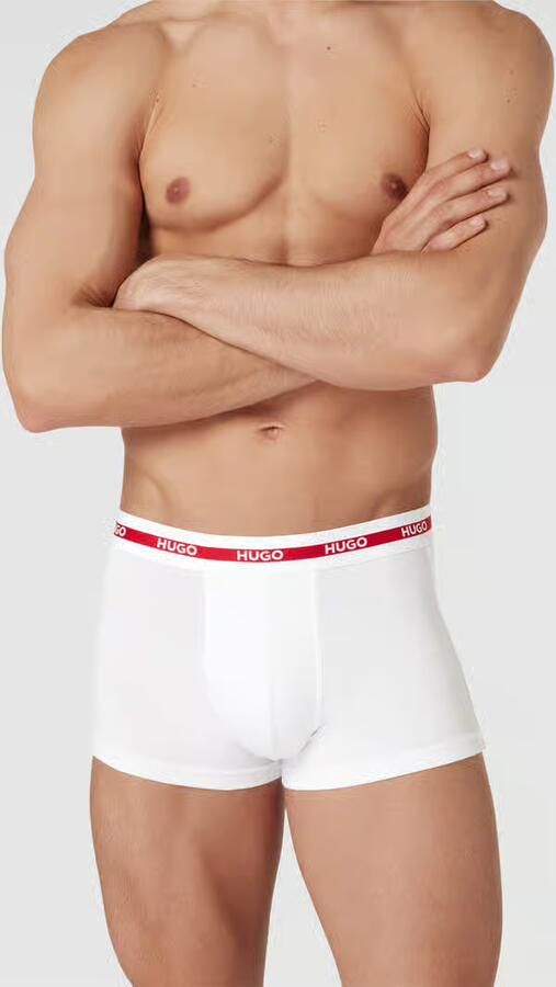 HUGO underwear Trunk TRIPLET PLANET Logo's op de elastische band gemiddelde bandhoogte (3 stuks) - Foto 8