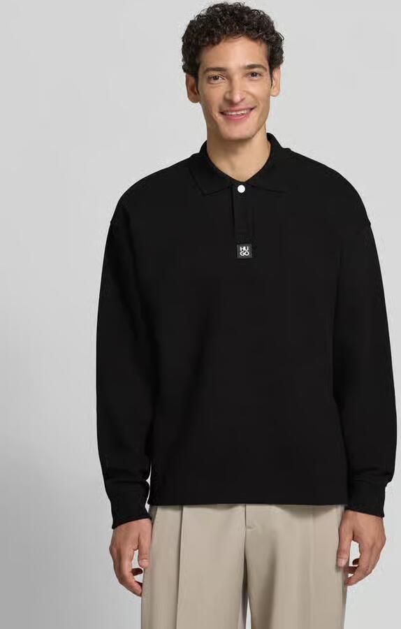 HUGO oversize fit sweatshirt van katoenmix model 'Dabins' - Foto 2