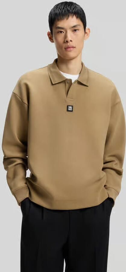 HUGO oversize fit sweatshirt van katoenmix model 'Dabins' - Foto 3