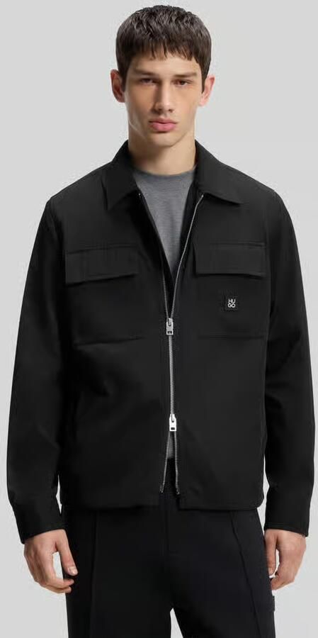 HUGO oversized fit hemjack met labeldetail model 'Elack' - Foto 3