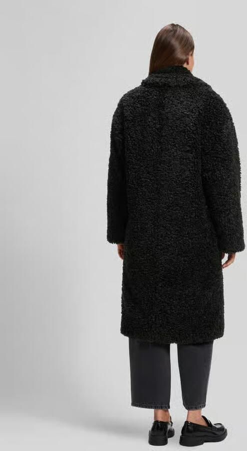 HUGO oversized fit teddy- lange jas van imitatiebont met reverskraag model 'Malite-1' - Foto 3