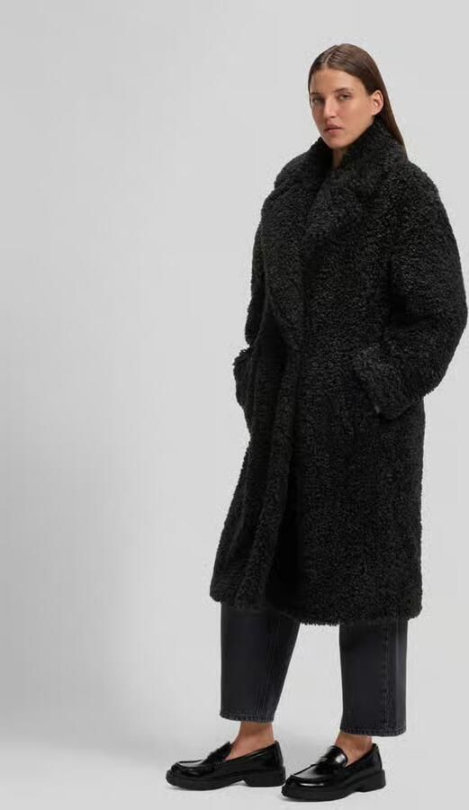 HUGO oversized fit teddy- lange jas van imitatiebont met reverskraag model 'Malite-1' - Foto 2
