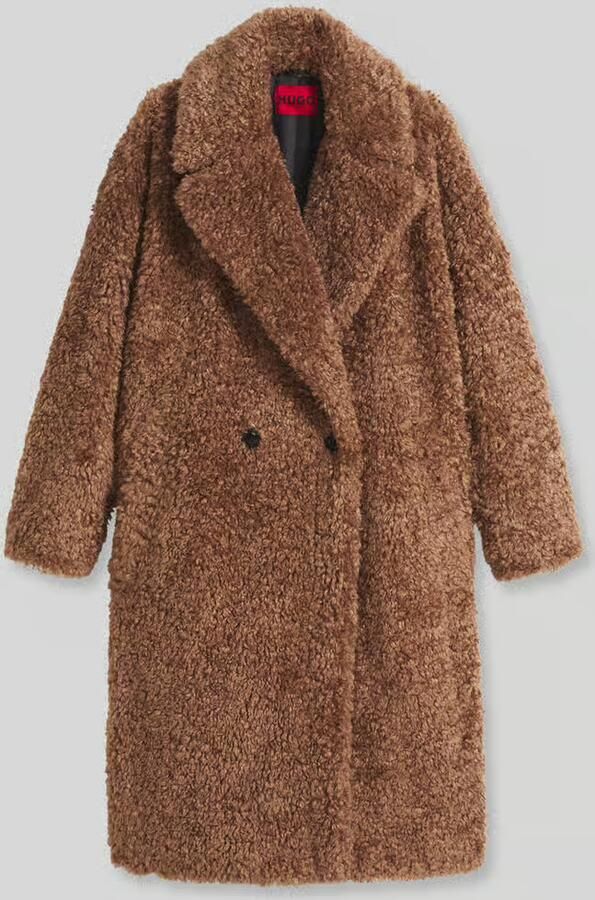 HUGO oversized fit teddy- lange jas van imitatiebont met reverskraag model 'Malite-1' - Foto 2