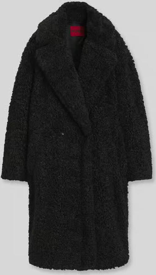 HUGO oversized fit teddy- lange jas van imitatiebont met reverskraag model 'Malite-1' - Foto 3