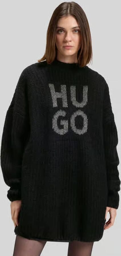 HUGO Oversized gebreide pullover van wolmix model 'SLOGUIS' - Foto 2