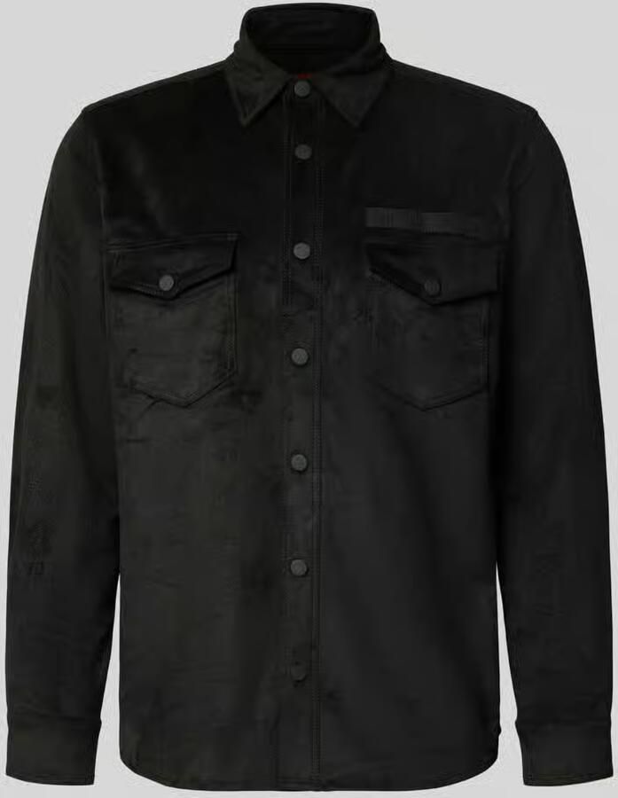HUGO Oversized hemdjack met gestikt logo model 'Ekel'