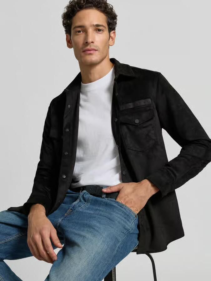 HUGO Oversized hemdjack met gestikt logo model 'Ekel' - Foto 2