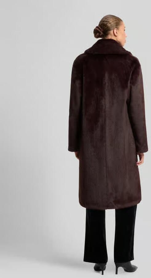 HUGO oversized lange jas van polyester in imitatiebontlook met paillettendetails - Foto 2