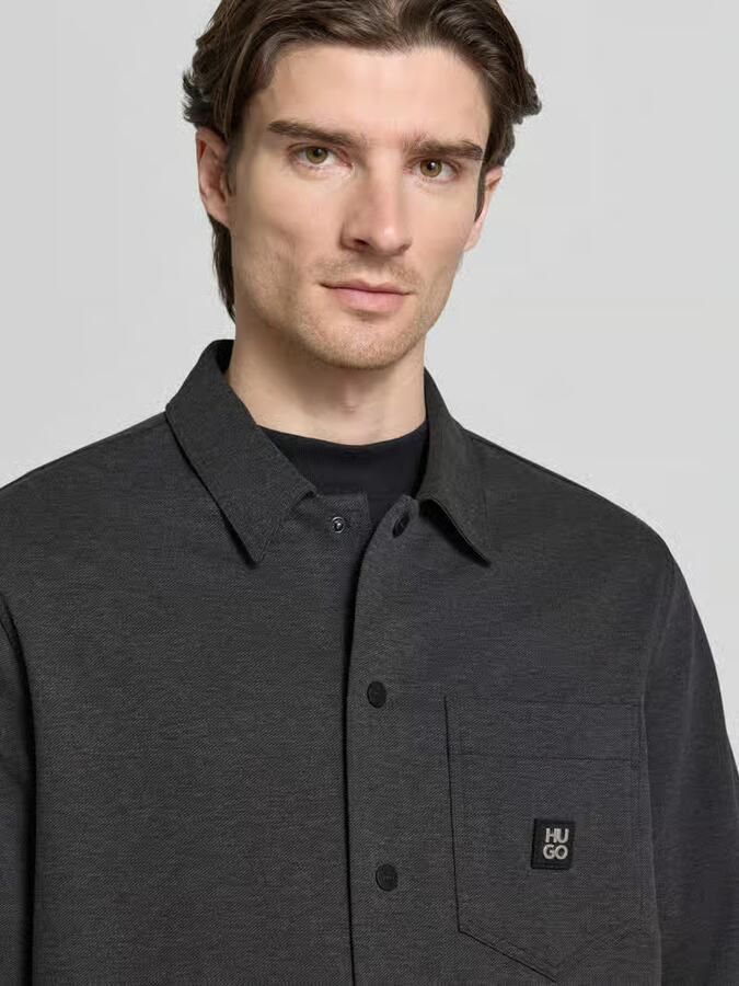 HUGO Oversized overhemdjack van katoenmix model 'ENASO' - Foto 2
