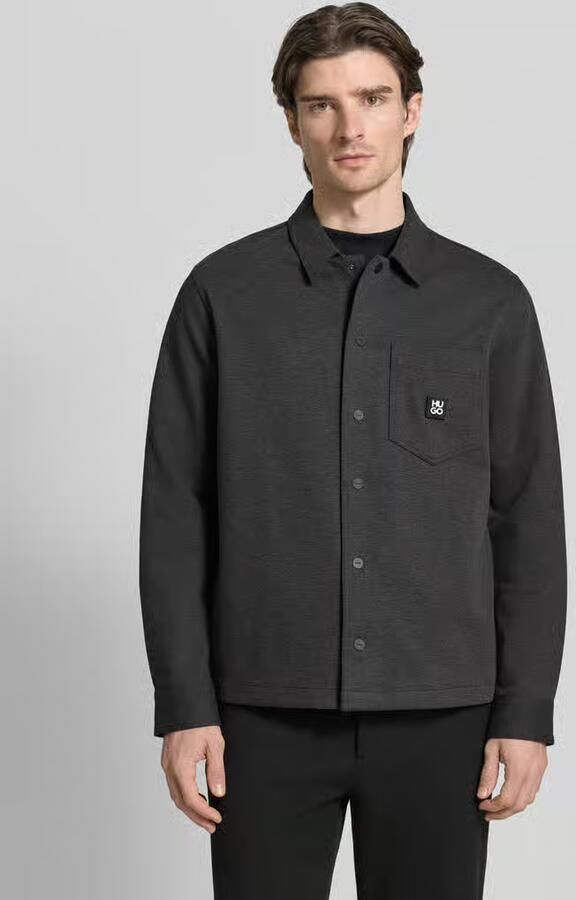 HUGO Oversized overhemdjack van katoenmix model 'ENASO' - Foto 2