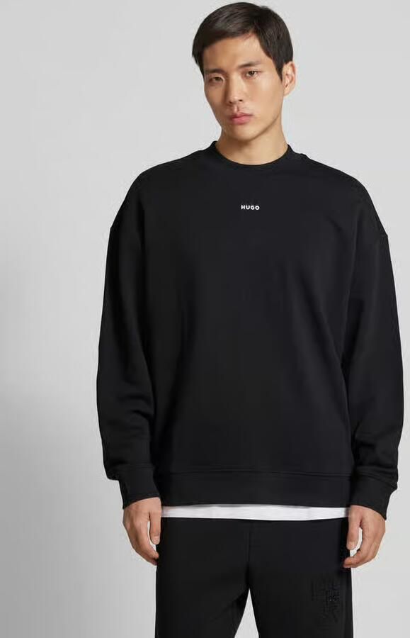 HUGO Oversized sweatshirt met labelprint model 'Dapocrew' - Foto 4