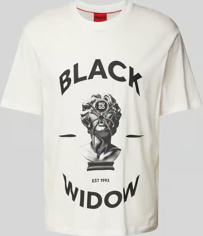 HUGO Oversized T-shirt met ronde hals model 'Dostalgi'