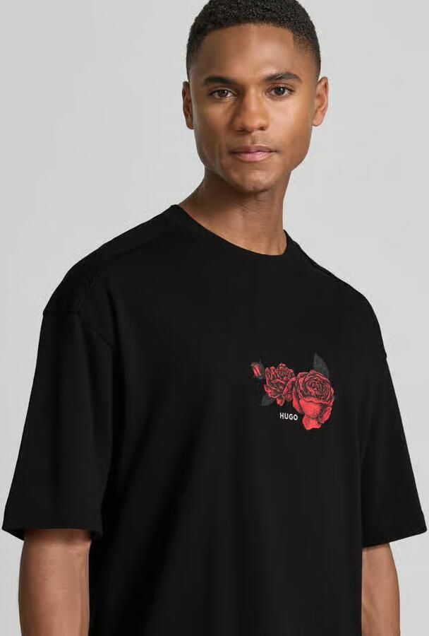HUGO Oversized T-shirt van puur katoen model 'DOMANS'