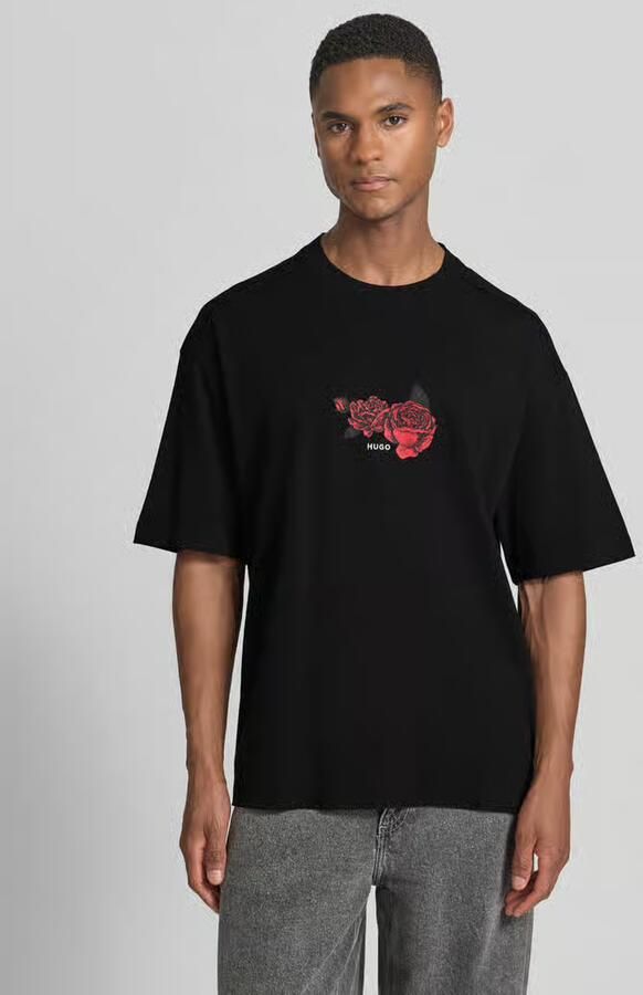 HUGO Oversized T-shirt van puur katoen model 'DOMANS' - Foto 2