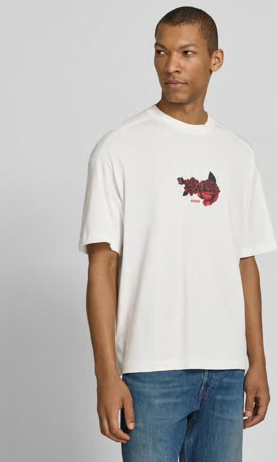 HUGO Oversized T-shirt van puur katoen model 'DOMANS' - Foto 4