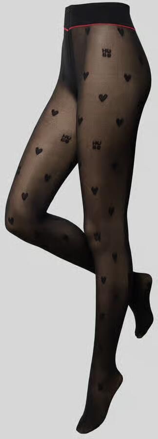 HUGO Panty met label intarsia model 'TH HEART'