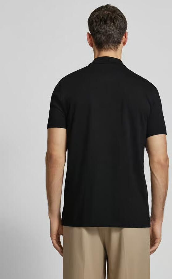 Hugo Boss Polo T-shirt van katoenmix met ritssluiting Black Heren