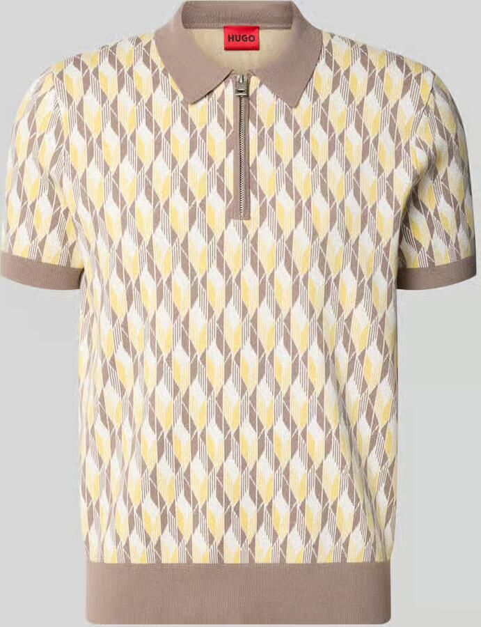 HUGO poloshirt met ritssluiting en all-over print model 'SEOMO' - Foto 2