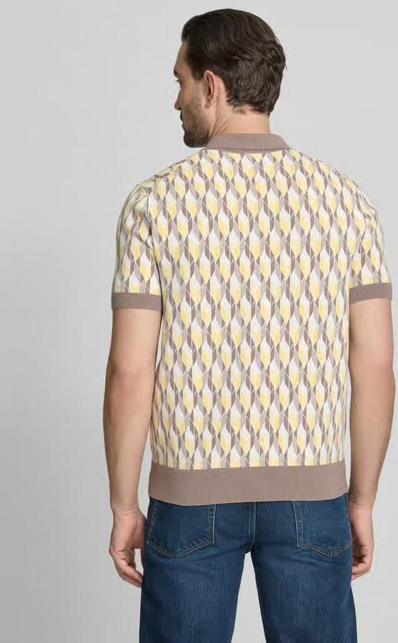 HUGO poloshirt met ritssluiting en all-over print model 'SEOMO' - Foto 3
