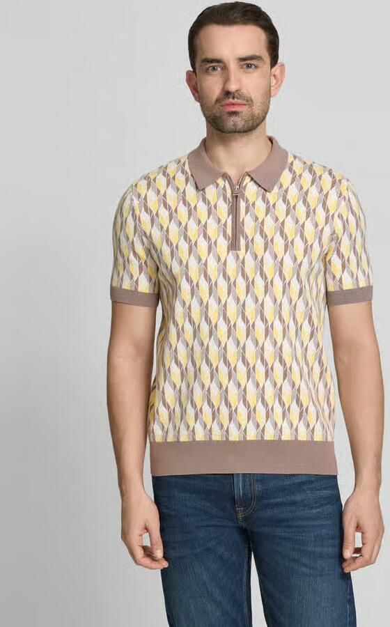 HUGO poloshirt met ritssluiting en all-over print model 'SEOMO' - Foto 2