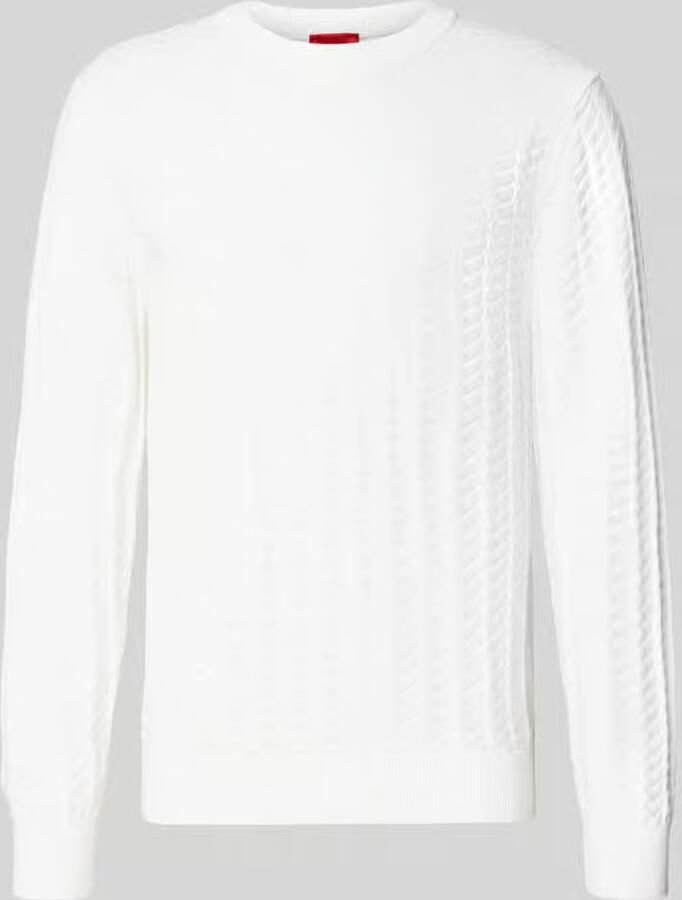 HUGO Pullover met gestructureerde gebreide look model 'Simond'