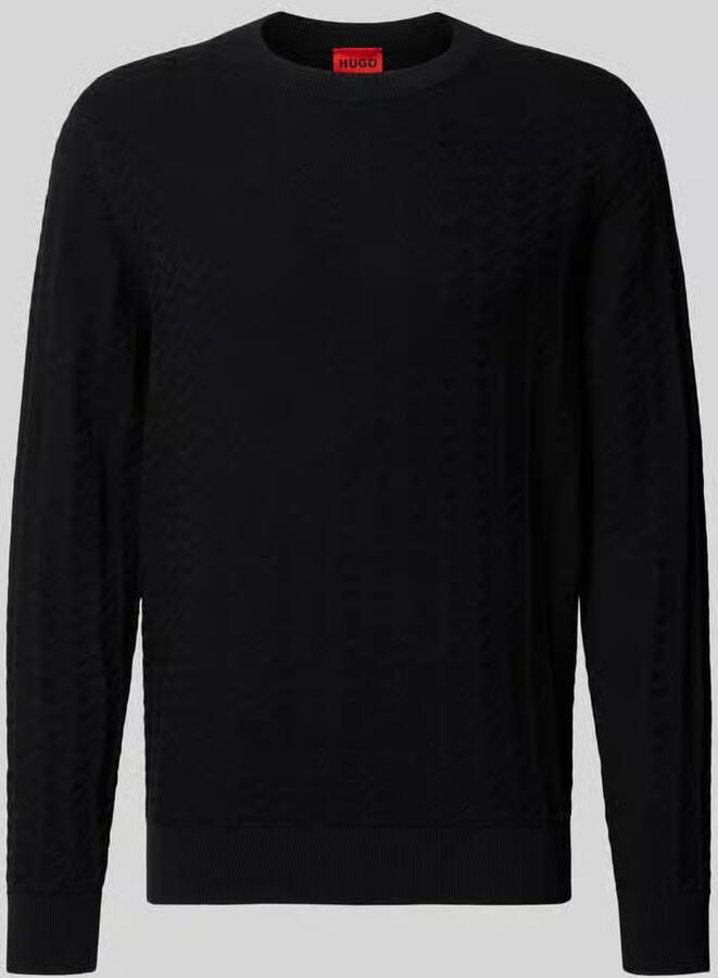 HUGO Pullover met gestructureerde gebreide look model 'Simond'