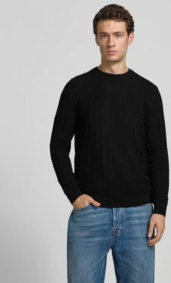 HUGO Pullover met gestructureerde gebreide look model 'Simond' - Foto 2