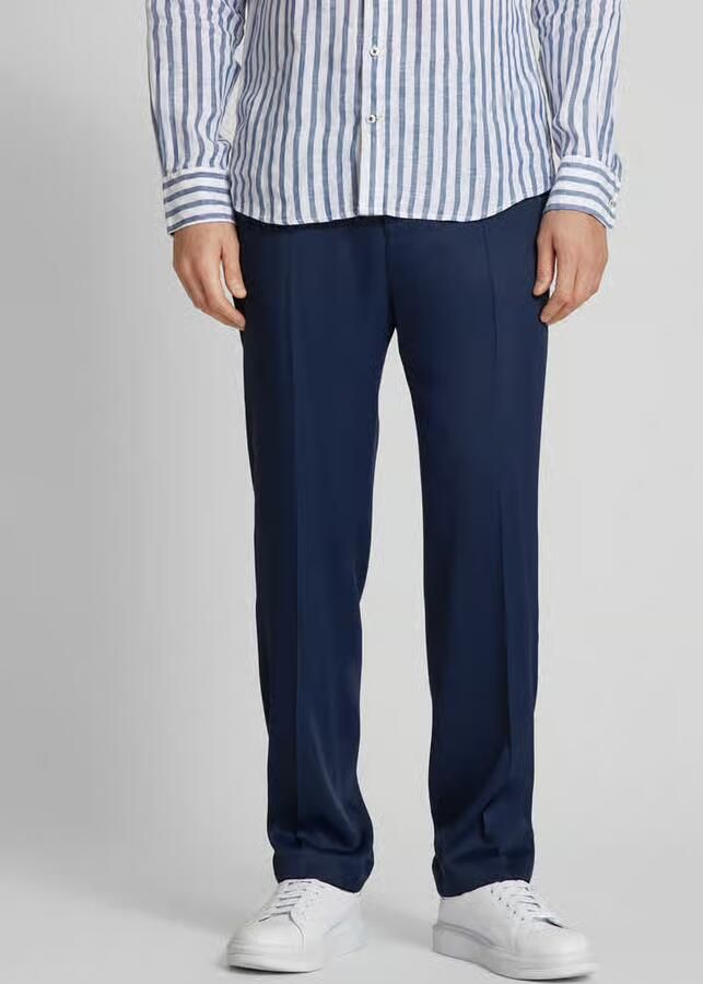 HUGO Regular fit bandplooibroek met viscose model 'Teagen' - Foto 2