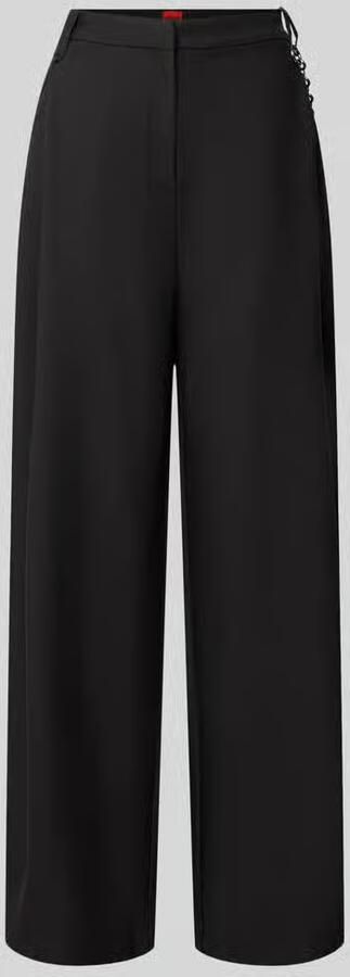 HUGO Regular fit barrel leg broek met viscose model 'Hentessa-1'