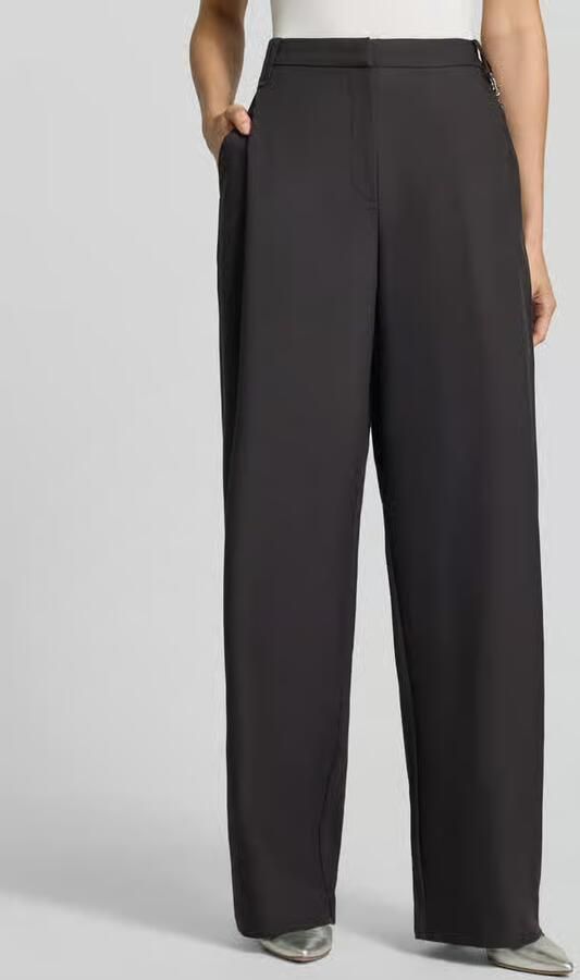 HUGO Regular fit barrel leg broek met viscose model 'Hentessa-1' - Foto 2