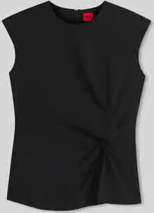 HUGO Regular fit blouse met korte mouwen met knoopdetail model 'Cathida'