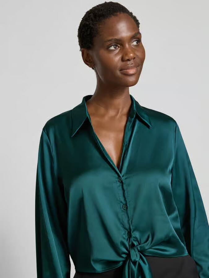 HUGO Regular fit blouse met lange mouwen in satijnlook model 'ERRIKA' - Foto 2