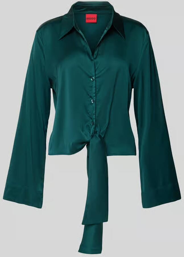 HUGO Regular fit blouse met lange mouwen in satijnlook model 'ERRIKA'