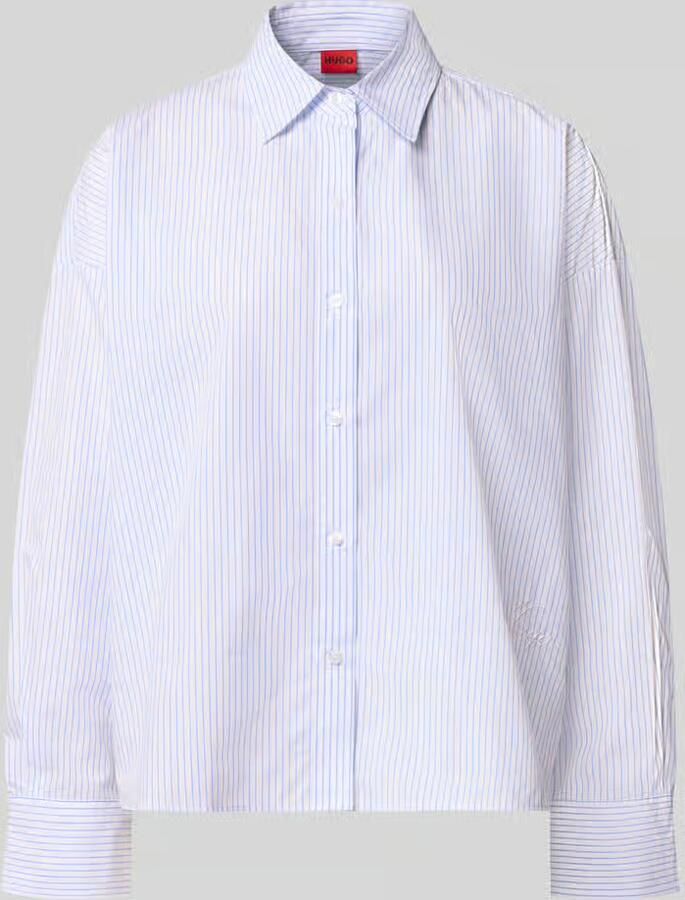 HUGO Regular fit blouse met lange mouwen van puur katoen model 'Expand' - Foto 2